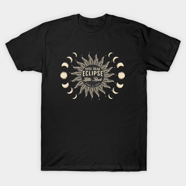 Total Solar Eclipse USA April 2024 Little Rock Arkansas T-Shirt by TGKelly